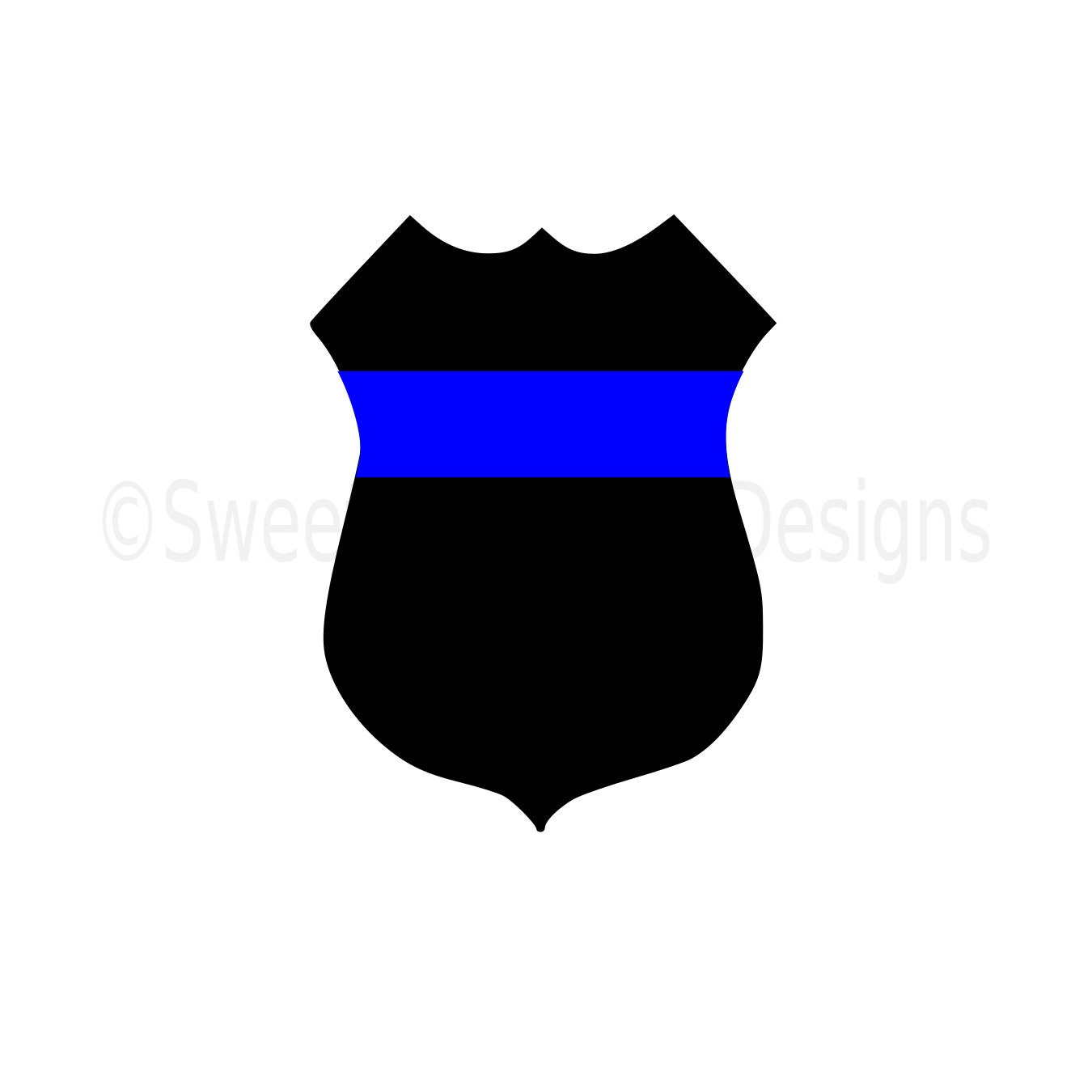 Police badge thin blue line SVG instant download design ...