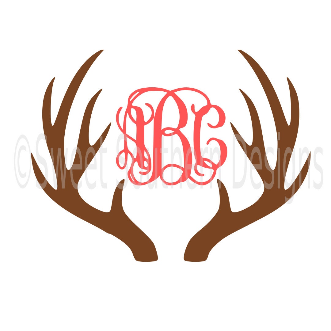 Download Deer antler monogram SVG instant download design for cricut or | Etsy