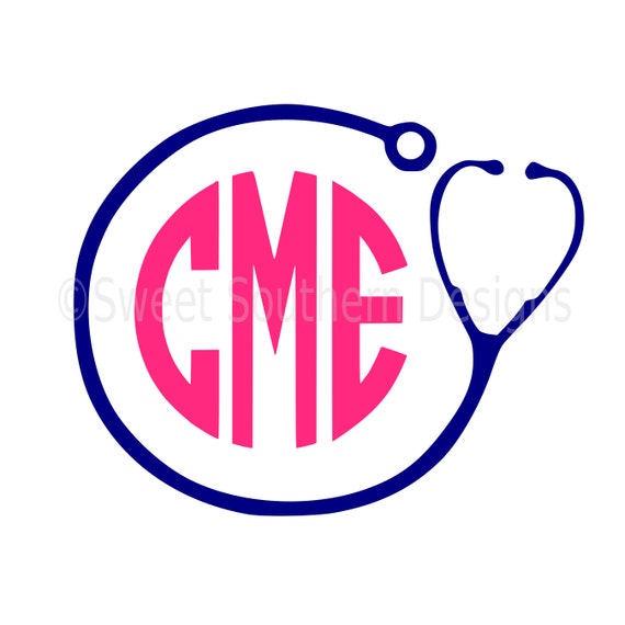 Download Monogram nurse circle stethoscope SVG instant download ...