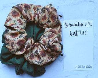 WEEKLY DUO Ukraine Donation Sunflower Scrunchie Duo - Scrunchies - Scrunchie Pack - Sale Scrunchies - 90s Fashion - Ukraine