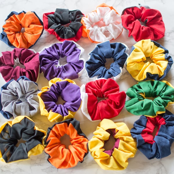 School Pride Color Scrunchie - Scrunchies - Football Mom - 90s Fashion - College Football - High School - Cheerleader - Team Colors