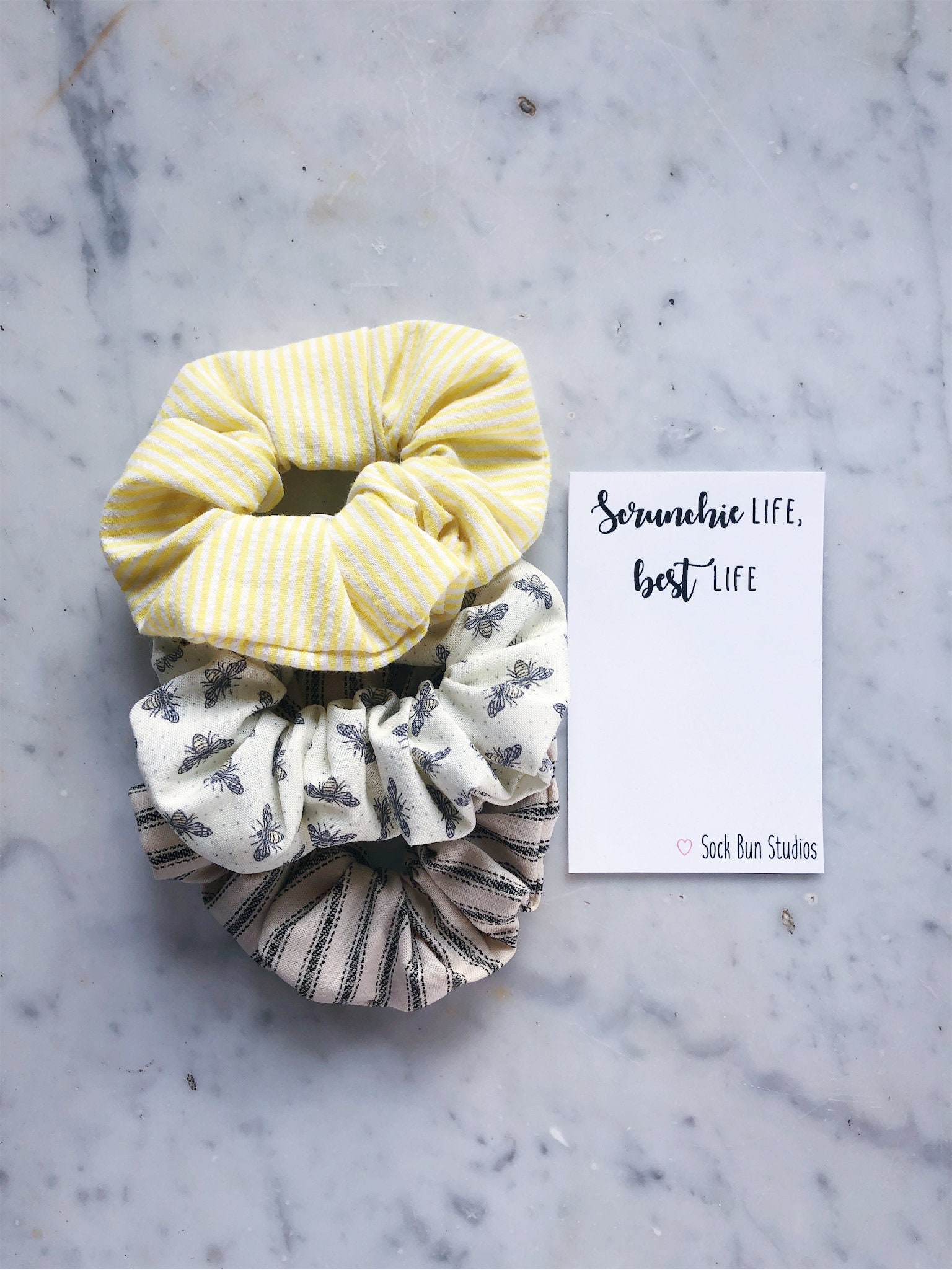 Dainty Bumble Bee Scrunchie Pack - Honey - Winnie The Pooh - Bees - S…
