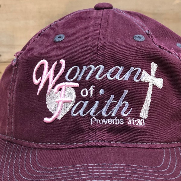 Woman of Faith hat embroidery design - Instant Download - 3D Embroidery - Puff Foam embroidery - Christian Hat - Hat design for Women - 1