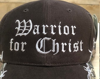 Warrior for Christ - Hat Embroidery Design - Mens Hat Design - Instant Download - Christian Embroidery - Machine Embroidery Design - Faith