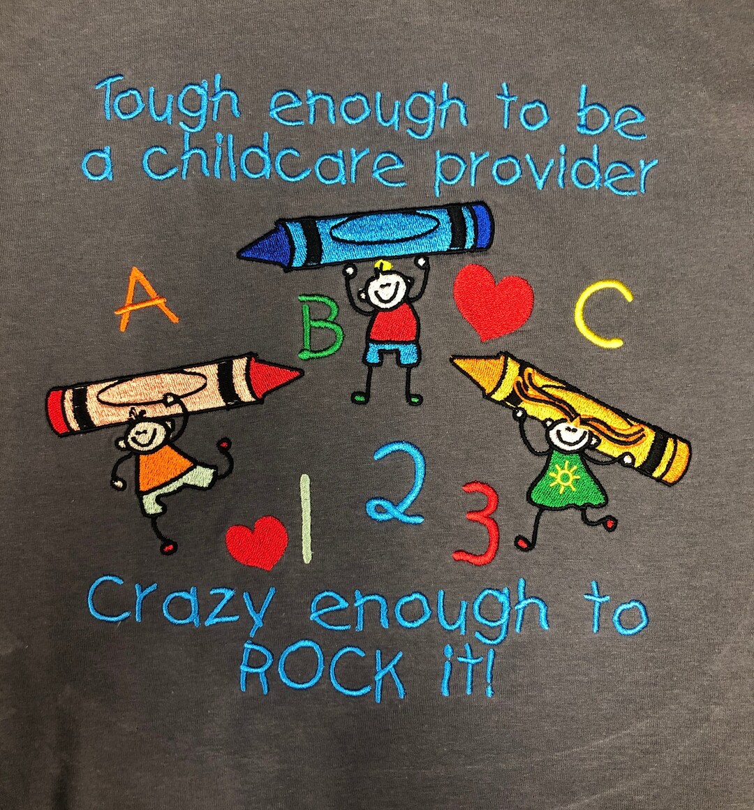 Child Care Tshirt Design Machine Embroidery Design 1 File Colorful