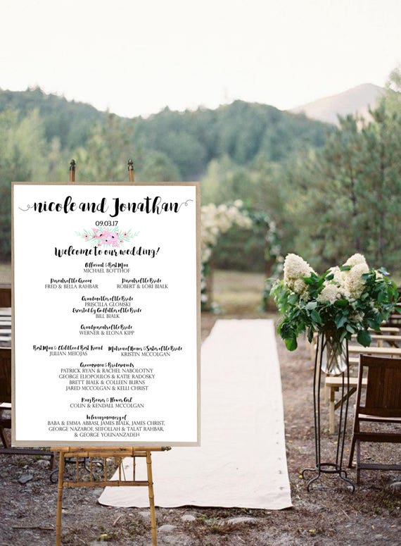 Bridal Party Sign Printable Wedding Party Sign Wedding Etsy