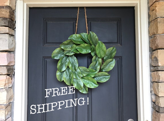 Magnolia Wreath Faux Magnolia Year Round Wreath Front Door Etsy