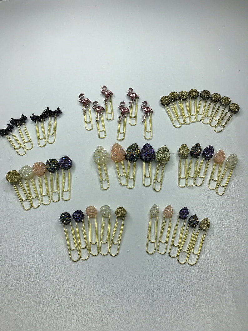 Medium Rain Drop Gemstone Planner Paper Clip