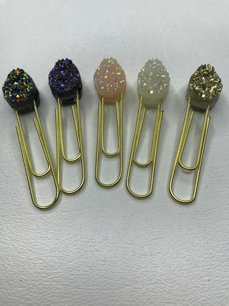 Medium Rain Drop Gemstone Planner Paper Clip