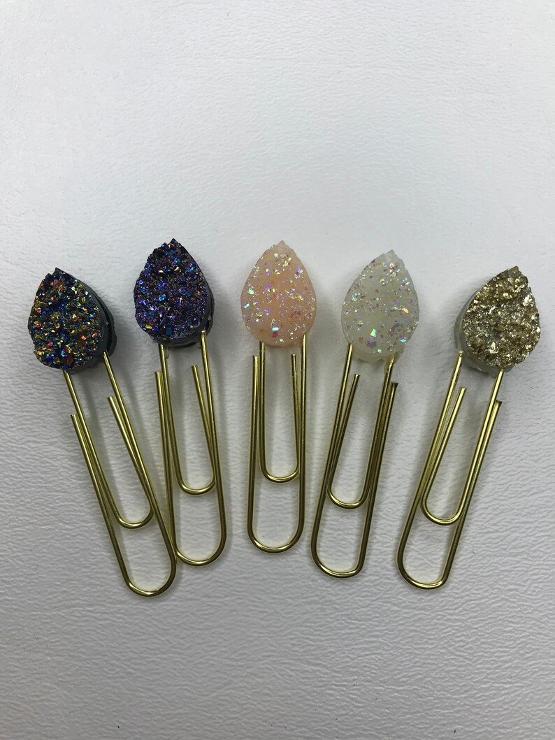 Medium Rain Drop Gemstone Planner Paper Clip