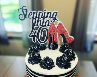 Topper Torta 18 Anni – Silhouette Ragazza Con Tacchi Alti | Cartone E Bastoncini Di Bambù | Per Addio Al Nubilato, Compleanno E Feste Eleganti