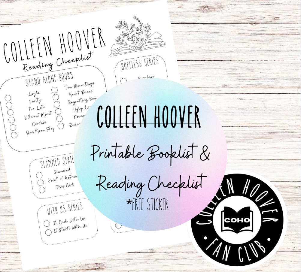 Colleen Hoover Reading Checklist Printable Reading List Etsy