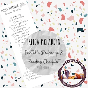 Zakładka Freida McFadden | Lista kontrolna czytania Freida McFadden | Wydrukowana zakładka | Freida McFadden do wydrukowania | Pobieranie cyfrowe
