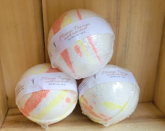 Mango Papaya fragranced bath bombs