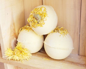 Lemongrass Calendula essential oil bath bomb