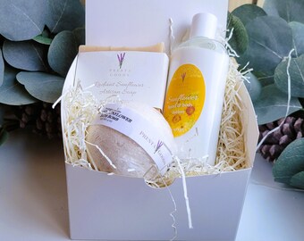 Self Care Pamper Gift Box - Radiant Sunflower fragrance | Gift for her | Teacher Gift | Spa Day Set |