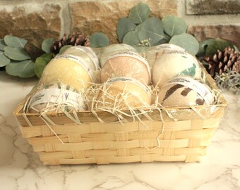 Bath Bomb Sampler Spa Gift Basket - set of 6 bombs
