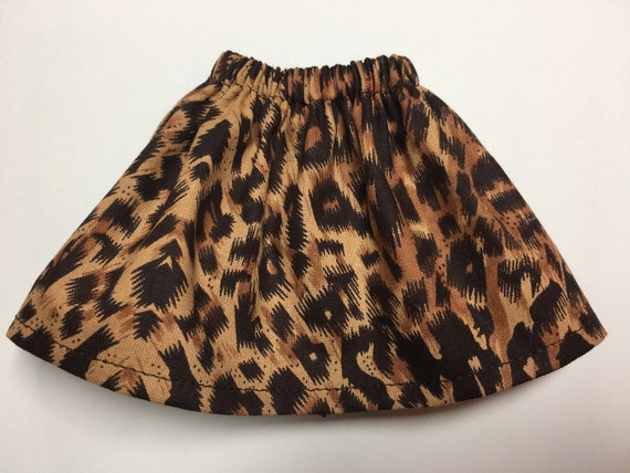 19" Soft Plush Doll Christmas Elf Skirt LEOPARD ANIMAL PRINT Stylish Elves Winter Wardrobe Clothes - Cute Kids Doll Clothing Gift
