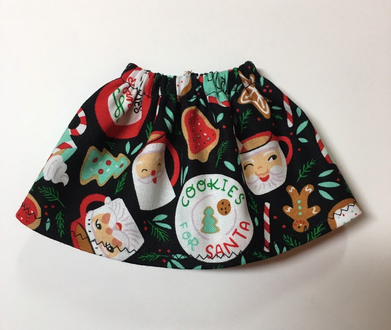 Cookies for Santa Claus on Black Christmas Elf Skirt Winter Costume Clothes Hot Cocoa Mugs Holiday Fun Kids Gift Under 10 image 3