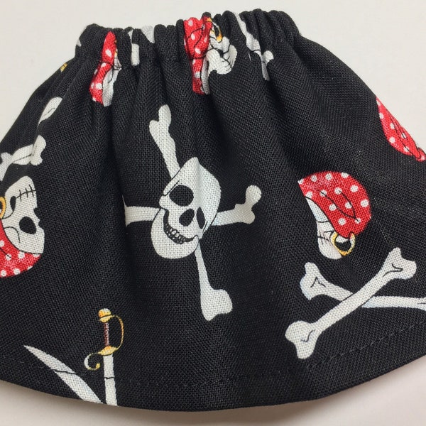 Pirate Skull & Bones Skirt Fits Christmas Elf Doll - Holiday Clothes - Girl Elves Clothing - Winter Fashion Clothes