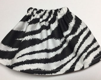 Zebra Print Skirt - Fits Christmas Elf Doll - Winter Elves Girl Doll Clothes - Stylish Wardrobe Clothing - Animal Print Outfit