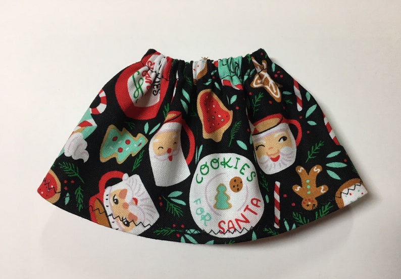 Cookies for Santa Claus on Black Christmas Elf Skirt Winter Costume Clothes Hot Cocoa Mugs Holiday Fun Kids Gift Under 10 image 2