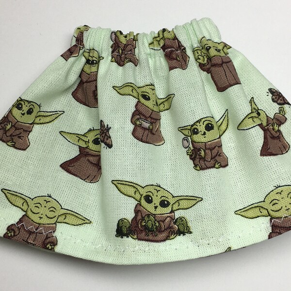 Baby Yoda Star Wars Skirt - Fits Christmas Elf - Doll Clothes for Elves - Birthday Surprise Gift Under 10 - Galaxy Mandalorian Child