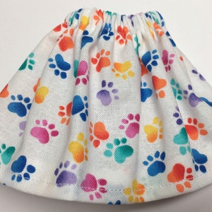 Christmas Elf Skirt Dog Lovers Colorful Tiny Puppy Paw Prints Holiday Elves Girl Doll Clothes Paw K9 The Karma Skirt image 1