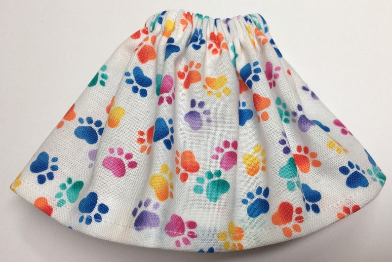 Christmas Elf Skirt Dog Lovers Colorful Tiny Puppy Paw Prints Holiday Elves Girl Doll Clothes Paw K9 The Karma Skirt image 1