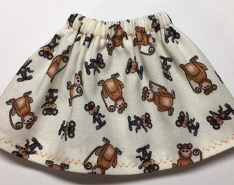 Monos marrones - Falda de muñeca de elfo de Navidad - Mini monos bebé - Traje de elfos de niña de vacaciones - Ropa de muñeca de Navidad de invierno - Amante de los primates mamíferos