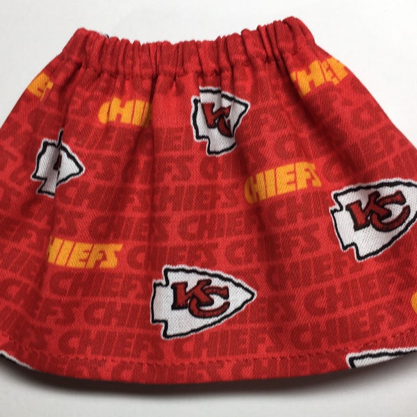 Kansas City Chiefs Skirt - Fits Christmas Elf Girl Doll - Football Team Game Day - Sports Theme - NFL KC