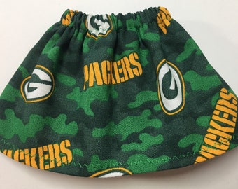 Camoflauge Green Bay Packers Skirt - Fits Christmas Elf Girl Doll - Wisconsin Football Team Game Day - Sports Theme Kids Gift Elves Clothing