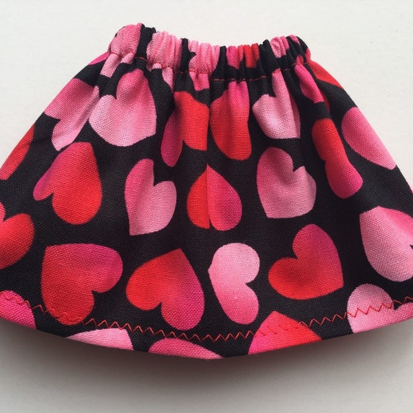 Black Ombre Pink & Red Hearts - Christmas Elf Skirt - Valentine's Day or Birthday - Girl Doll Clothes - LOVE - Stylish Holiday Clothes