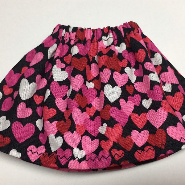 Red, White, & Pink Hearts - Christmas Elf Skirt - Valentine's Day or Birthday - Girl Doll Clothes - LOVE - Stylish Holiday Clothes