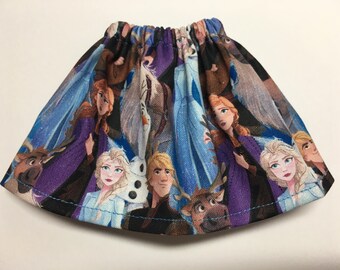 LAST ONE - Christmas Elf Skirt - Princess Frozen Anna Elsa Sven Reindeer Olaf Snowman and Kristoff Characters on The Clothes