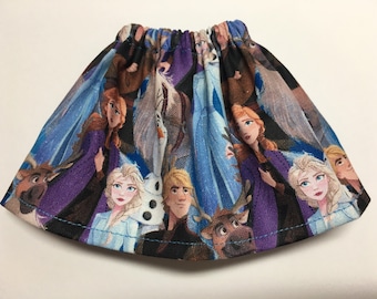 LAST ONE - Christmas Elf Skirt - Princess Frozen Anna Elsa Sven Reindeer Olaf Snowman and Kristoff Characters on The Clothes