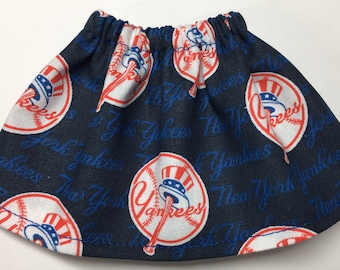 New York Yankess- Baseball Skirt - Fits Christmas Elf Doll - World Series Sports Theme - MLB Major League - NY Fan Gear