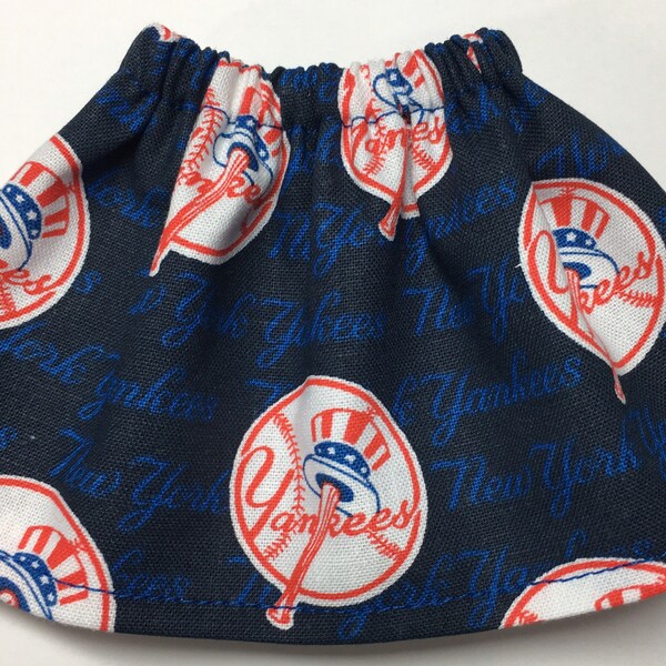 New York Yankess- Baseball Skirt - Fits Christmas Elf Doll - World Series Sports Theme - MLB Major League - NY Fan Gear