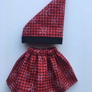 skirt set christmas plaid skirt hats