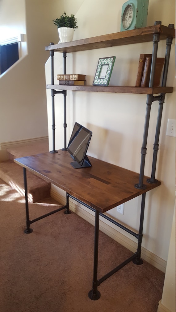 Pipe Desk With Shelving Pipe Desk With Shelving