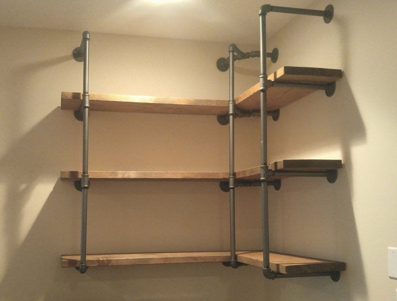 Custom Corner Pipe Shelving Unit Shelf Image 0