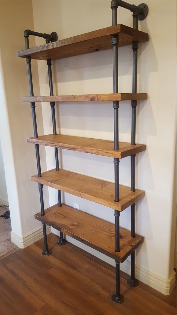 Pipe Shelving Unit Pipe Bookcase Industrial Book Case Etsy