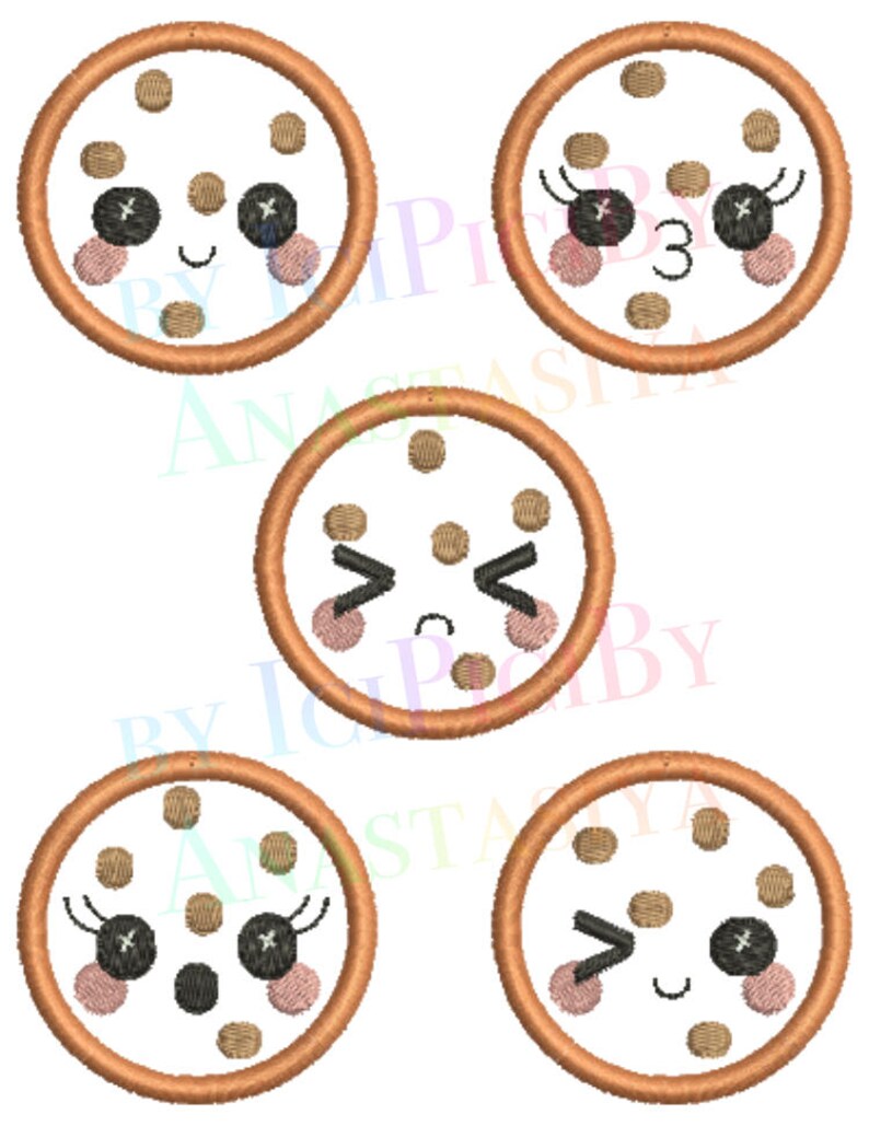 Emoji Cookies ITH Felt Toy in the Hoop Embroidery Designs Etsy