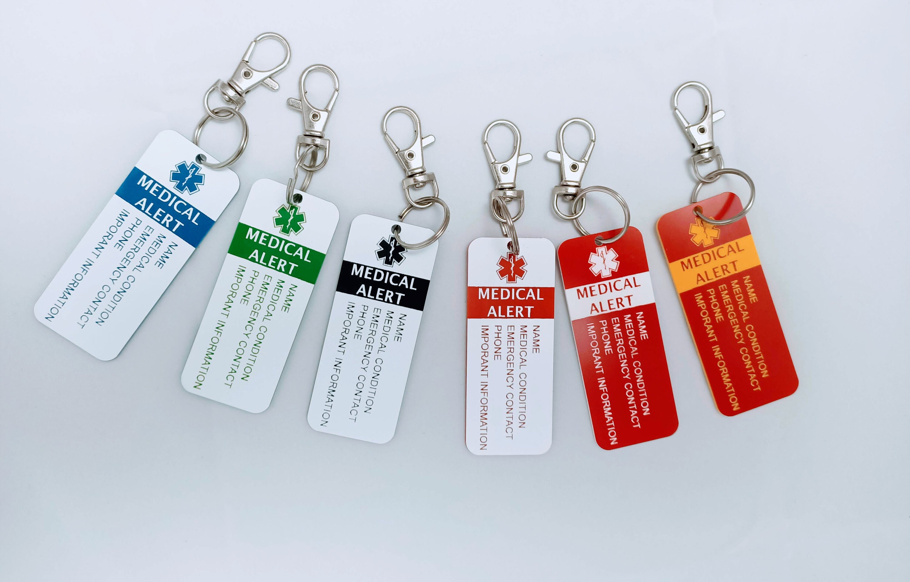 Custom Medic Alert Medical Alert Bag Tag / Keyring Various Etsy