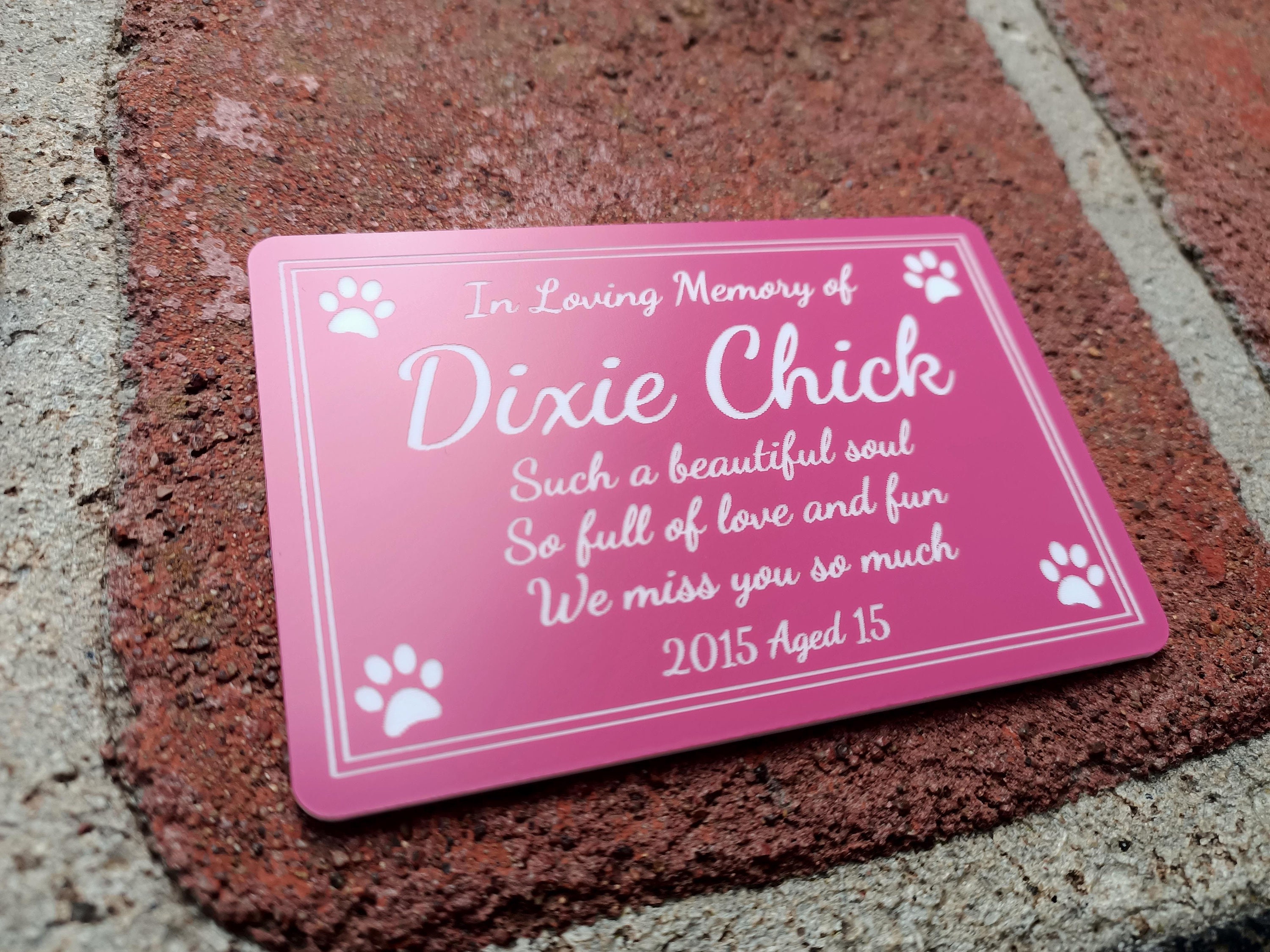 Pet Memorial Plaque 9x6cm Etsy Australia