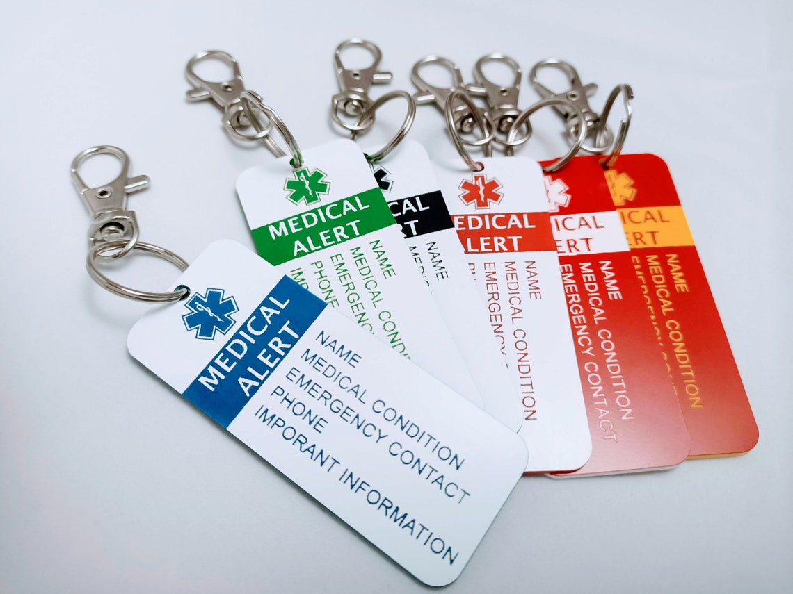 Custom Medic Alert Medical Alert Bag Tag / Keyring Various Etsy Australia