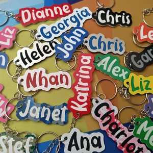 Personalised Name School Bag Tag / Name Tag Key Ring