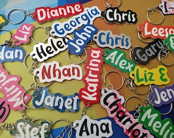 Personalised Name School Bag Tag / Name Tag Key Ring