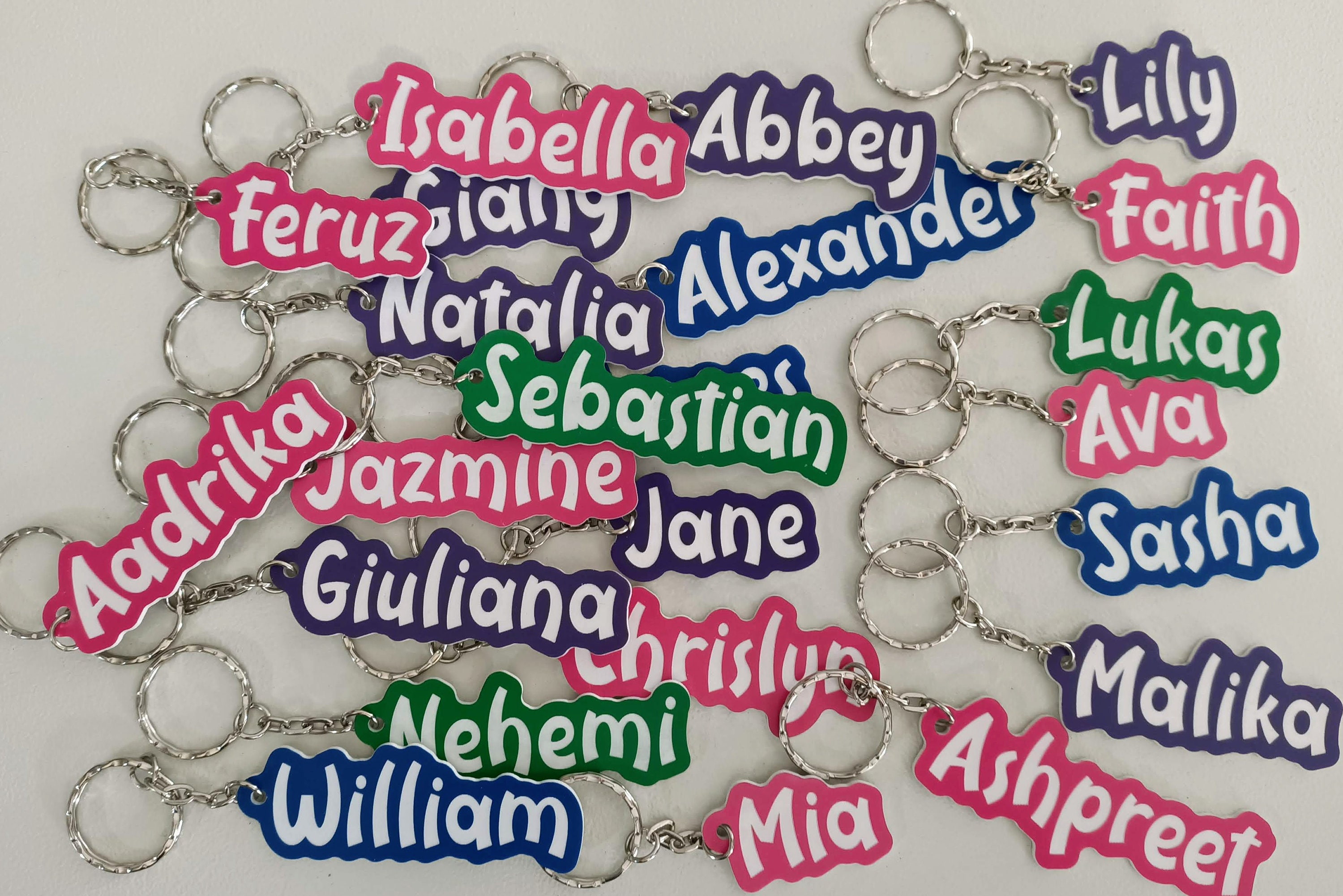 Personalised Name School Bag Tag / Name Tag Key Ring Etsy Australia