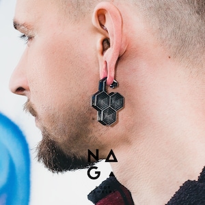 DIZZYCOMB ブラックルテニウムメッキシルバーイヤーウェイトハンガー 1 組、2g から 6 mm のイヤーウェイトまであらゆるサイズに対応、卸売り可能